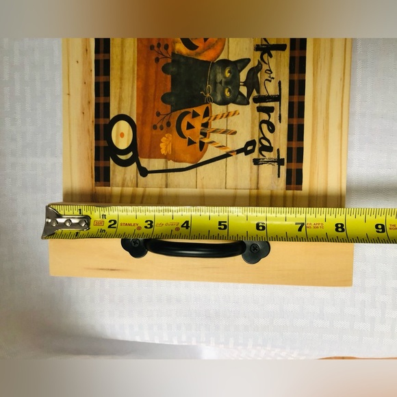 Halloween Decorative Halloween Serving Tray w Adorable Witch Tag & Orange… - Picture 4 of 6